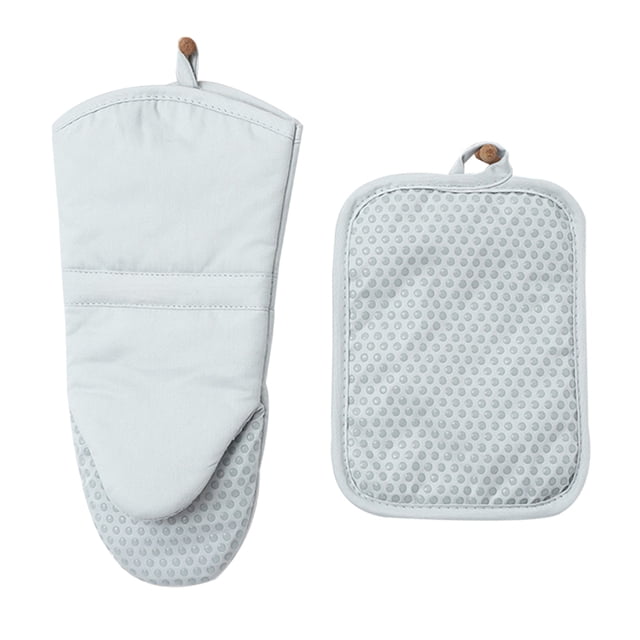 Un par de guantes con clip de mano aislante del calor, guantes resistentes al calor para cocina y hogar, guantes para horno