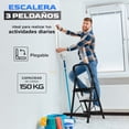 thumbnail image 4 of Escalera Plegable 3 Peldaños AGBOX Color Negro Antiderrapante Segura y Resistente, 4 of 4
