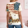 thumbnail image 7 of Women's 250th Anniversary Usa Shirt Independence Day Patriotic Star Stripe Print V-Neck Button Short Sleeve Top, 7 of 7