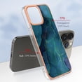 thumbnail image 2 of ELEHOLD for iPhone 13 Pro 6.1 inch Marble Case, Clear Electroplated Frame Soft TPU Anti-Scratch Wear-Resistant Wireless Charging Slim Fit Transparent Case for iPhone 13 Pro, Green, 2 of 5