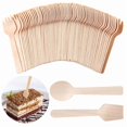 thumbnail image 2 of 100Pcs Disposable Mini Wooden Spoons Forks Dessert Ice Cream Wedding Party Tableware, 2 of 7