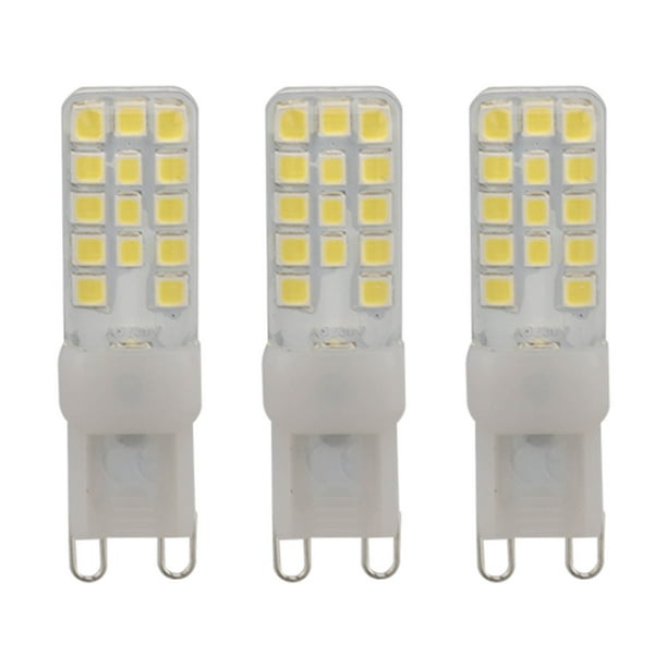 3 bombillas LED G9 regulables de bajo consumo con base de dos pines, 5 W, 6000 K, para lámparas de araña y luz de techo.