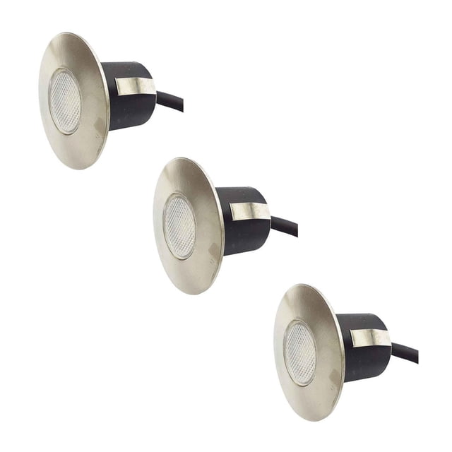 Luminario Led Para Empotrar En Piso 3W Luz Blanca 60mm 3 Pzs