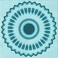 thumbnail image 1 of Ahgly Company Indoor Square Patterned Tron Blue Area Rugs, 4' Square, 1 of 6