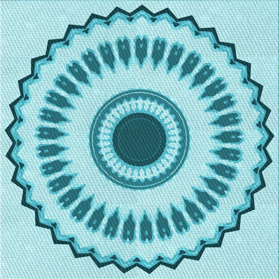 Ahgly Company Indoor Square Patterned Tron Blue Area Rugs, 4' Square