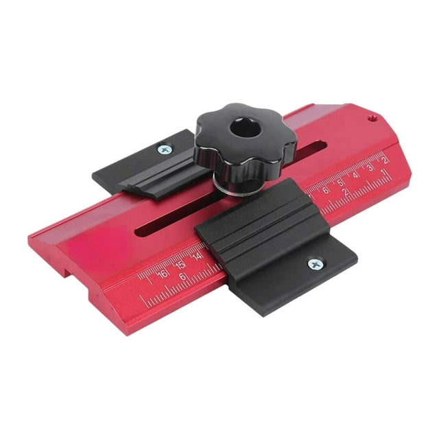 Almencla Thin Rip Tablesaw Jig Table Saw Accessories Metal Sturdy Easy Use Router Tables with 3/4" x 3/8" Slots Band Saws Thin Rip Jig Red