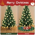 thumbnail image 4 of 30 Inch Christmas Tree Skirt – Velvet Plush Tree Mat, Soft Thickened Polyester with Red Ties, Single-Sided Printing, Available in 30in/36in/48in, Perfect for Holiday Xmas Tree Decoration, 4 of 7