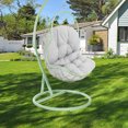 thumbnail image 1 of OULII Swing Replacement Cushions Grey Polyester Perfect For Outdoor Garden 1Pcs, 1 of 8