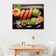 thumbnail image 2 of JRXY  Canvas Prints Wall Art Assorted Japanese Sushi on a Black Plate Modern Wall Decor Home Decoration Stretched Gallery Canvas Wrap Giclee Print Ready to Hang 20x16in, 2 of 4