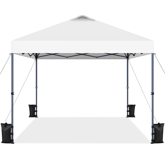 Yaheetech 10x10 ft Heavy Duty Pop Up Canopy with Carry Bag and Adjustable Height, White