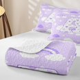 thumbnail image 4 of meiyoeat Purple Rainbow Cloud Monogram A Quilt Full,Stars Heart Initial Full Bedspread Sets For Girl,3 Pieces, 4 of 7