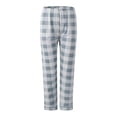 thumbnail image 6 of MVRLSH Lounge Pajama Sets for Women Plaid Print Lapel Button Long Sleeve Two Piece Loose Casual Sleep wear Summer Soft Comfortable Top Blue - L, 6 of 6