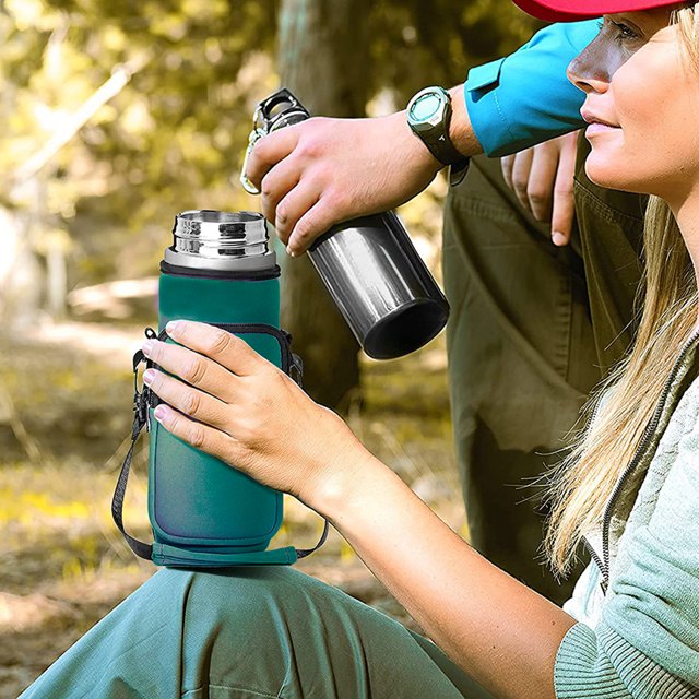 Portador de botella de agua portátil con aislamiento de neopreno, funda para taza (verde) Sywqhk Para Estrenar
