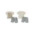 thumbnail image 2 of BemeyourBBs Infant God Say I Am Toddler Baby Boy Christening Clothes Shorts Set Kids Baby Summer Outfits Short Sleeve Vehicles Print T-Shirt Shorts Pockets, 2 of 9