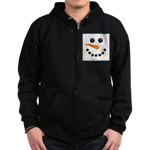 CafePress - Snowman Face Sweater Sweatshirt - Zip Hoodie, Classic Hooded Sweatshirt with Metal Zipper