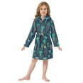 thumbnail image 6 of FORMRS Niños Bathrobe Unisex Hooded Robe Soft Plush Pajamas Sleepwear, Size 2-3T, Green Jellyfish Pattern, 6 of 7