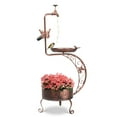 thumbnail image 3 of Ktaxon 36 Inch Height Garden Bird Bath for Outdoors, with Solar Lamp and Flower Planter Pedestal Standing Bird Feeder, Bronze, 3 of 8