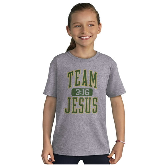 Religious Christian Team Jesus Crewneck T Shirts Boy Girl Teen Brisco Brands XS
