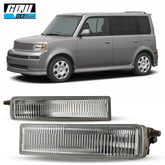 Halogen Clear Lens Fog Lights Pair Set for 2003-2006 Scion xB, Switch Included