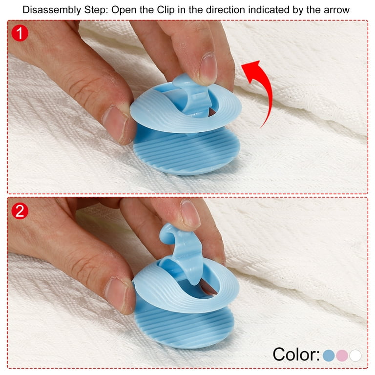 Grips Quilt Cover Clips,1Set No Pins Duvet Clips Corner Quilt Fixer Blue,White - Clear Blue