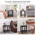 thumbnail image 6 of Ayaya 2-Tier Side Table, Solid Wood Indoor Bedside Table for Small Spaces, Living Room Bedroom Home Office, Black, 6 of 7
