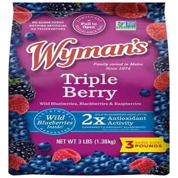 Wyman's Triple Berry Blend (Blueberry, Raspberry, Blackberry), 48 oz. (Frozen)
