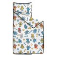 thumbnail image 2 of Robot and Wrenches White Pattern Teens Toddler Nap Mat with Pillow, Sleeping Mat Bag for Preschool Daycare 50"x20", 2 of 6