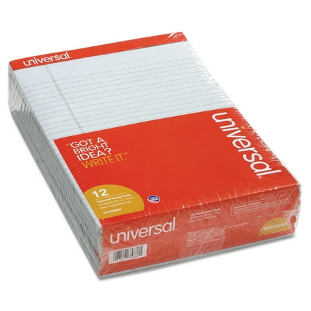 Universal Colored Perforated Ruled Writing Pad, Legal, 8 1/2 x 11 3/4, Blue, 50 Sheets, DZ -UNV35880