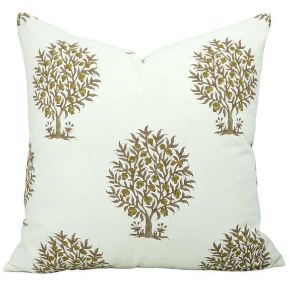 Premium Thick cotton White Pillow Cover with Hand Block Prints By Fabdivine, 12X20, Anar