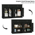 thumbnail image 6 of Homfa Modern Kitchen Sideboard Buffet Table, 4 Door 2 Drawer Wood Storage Cabinet Coffee Bar for Living Room Entryway, Black, 6 of 7