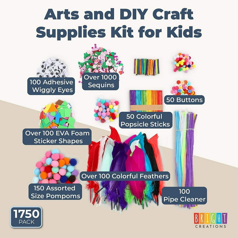1750pcs Kids Art & Craft Supplies Assortment Set for School