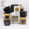 thumbnail image 2 of 10 pc 5/6/7/8/9/10CM square white/kraft paper/marble patterned window paper box Diy jewelry set display box, 2 of 7