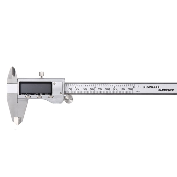 Calibrador Vernier LCD Digital, Calibre de Acero inoxidable de 150 mm, Funda Protectora incluida, Vernier LCD Digital de Ajuste Cero para Mediciónica de Pasos de Profundidad