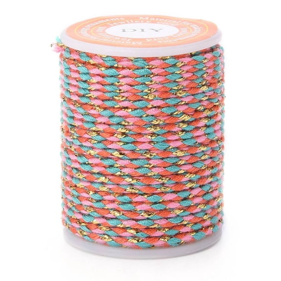 4-Ply Polycotton Cord Metallic Cord Handmade Macrame Cotton Rope for String Wall Hangings Plant Hanger DIY Craft String Knitting Colorful 1.5mm 4.3 yards(4m)/roll