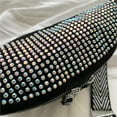 thumbnail image 5 of Fashion Rhinestone Waist Belt Bag Shoulder Crossbody PU Leather Chest Phone Pack, 5 of 6