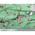 thumbnail image 2 of Soimoi Green Viscose Chiffon Fabric Dry Leaves & American Goldfinch Bird Print Sewing Fabric BTY 42 Inch Wide, 2 of 2