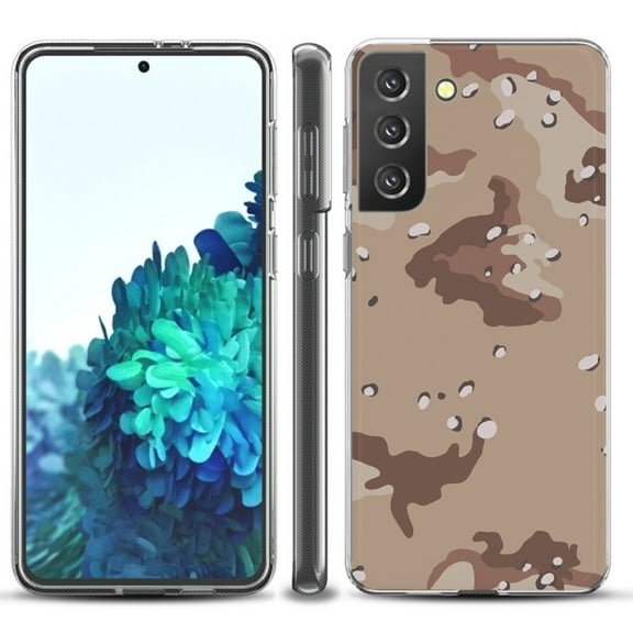 Slim-Fit TPU Protective Phone Case compatible with Samsung Galaxy S21  5G / S21 PLUS 5G, by OneToughShield ® - Desert Camo