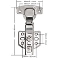 thumbnail image 5 of EcoNesxp Half Cover 110 Degree Stainless Steel Half Cover Soft Frameless Soft Closing Hinge For Kitchen Cabinet Middle Bend Spring Hinge 3D, 5 of 5
