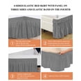 thumbnail image 6 of Vintage Dark Gray Bed Skirt Queen Size, Farmhouse Retro Solid Color Linen Texture Wrap Around Bed Skirting with Adjustable Elastic Strap, Dust Ruffle Pleated Bedskirts 16 Inch Drop for Bedroom Beds, 6 of 9