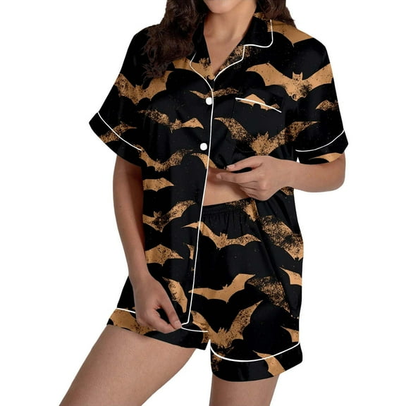 Pajamas For Women Set Casual 2 Piece Outfits Short Sleeve V Neck Shorts Set Sleepwear Loungewear Nightwear Nightclothes Homewear