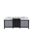 thumbnail image 4 of Zilara 80 in W x 22 in D Black and Grey Double Bath Vanity and Castle Grey Marble Top, 4 of 12
