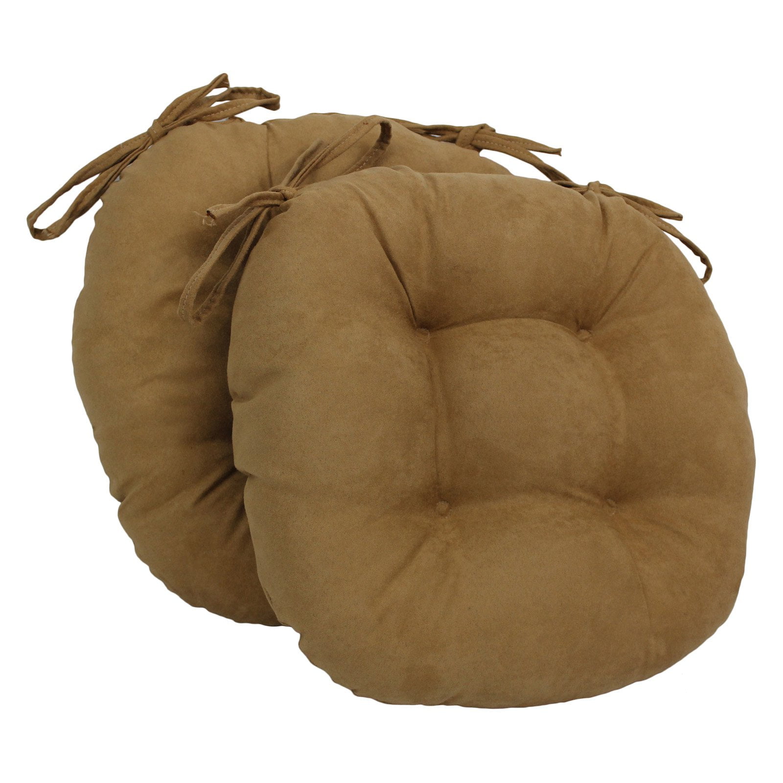 Blazing Needles 16 x 16 in. Round Micro Suede Dining Chair Cushions
