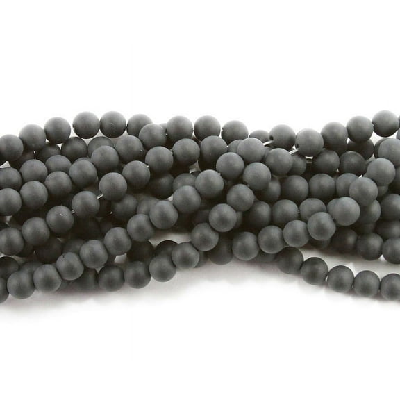 6mm Black Matte Agate Round Beads Genuine Gemstone Natural Jewelry Making