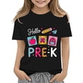 thumbnail image 3 of YunPes First Day of School T Shirt for Girls Hello Pre-K Graphic Short Sleeve Tees Toddler & Big Kids Summer Casual Daily Wear 2-13 Years, 3 of 7