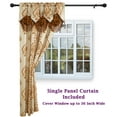 thumbnail image 3 of Luxury Jacquard Curtain Panel with Attached Waterfall Valance, 54 by 84-Inch ALEXA Dark Beige (2-Panels), 3 of 6