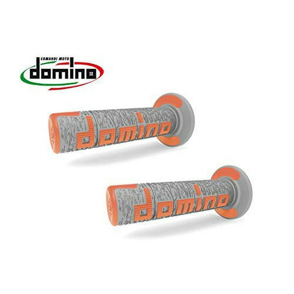 Domino A360 Handlebar Grips | Gray/Orange | MX Twist Throttle (A36041C5245A7-0)