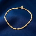thumbnail image 2 of Pompeii Amina Anklet 18k Gold Plated 10" 6mm Total Width Herringbone Chain (,), 2 of 3