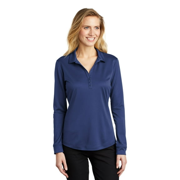 Port Authority Ladies Silk Touch Performance Long Sleeve Polo. L540ls