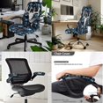 thumbnail image 2 of FKELYI Forest Blue Leaf Antler Print Office Chair Cover with 2 Pcs Armrest Covers Dustproof Swivel Boss Chair Protector Armchair Slipcover for Home Office Decor, Small, 2 of 6