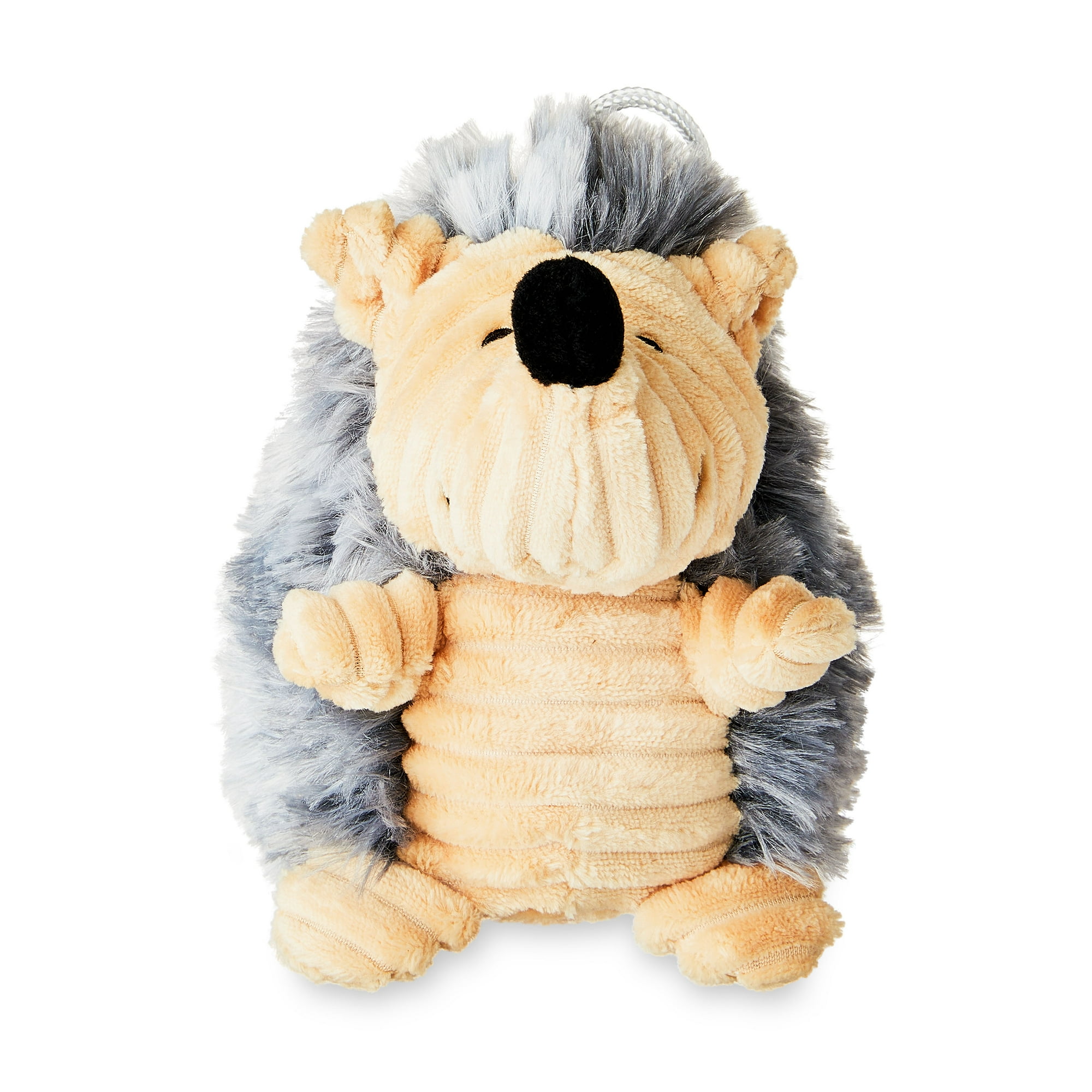 Vibrant Life Gray Hedgehog Plush Dog Toy with Squeaker, Chew Level 2